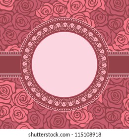 Vector card with silhouette of rose