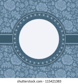 Vector card with silhouette of rose