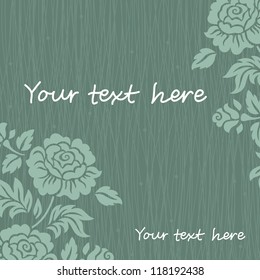 Vector card with silhouette of rose
