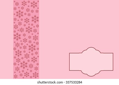 Vector card of snowflakes background in pink tones