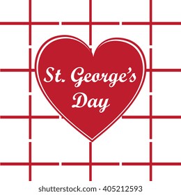 Vector card St. George's Day, cross, heart and white background.