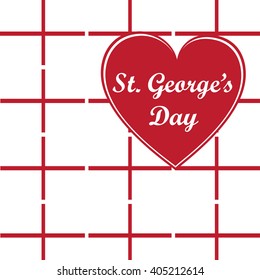 Vector card St. George's Day, cross, heart and white background.