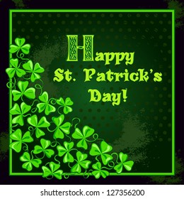 Vector Card of St. Patrick's Day. Decorative Corner consist of Clover.. The Shamrock