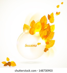 Vector card with stylish composition of autumn leaves.
