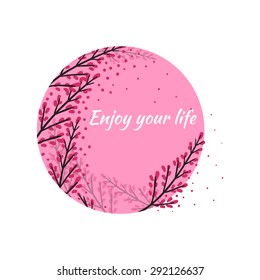 Vector card with stylized flowers sakura for your creativity