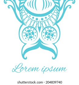 Vector card with stylized owl