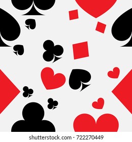 vector card suit with seamless pattern background design