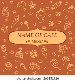 Vector card with sweets and place for text