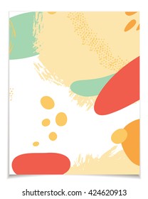 Vector card template with abstract design. Red, white and green color patterns for posters, greeting cards, flyers, web designs. Anniversary, holiday, wedding, business, birthday, party invitations.