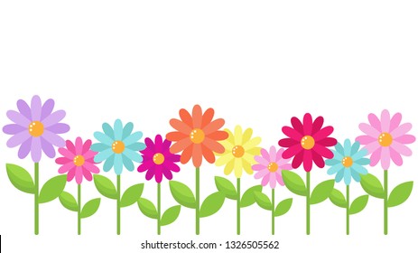 vector card template with bright daisy flowers and place for your text