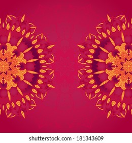 vector card template with floral round pattern