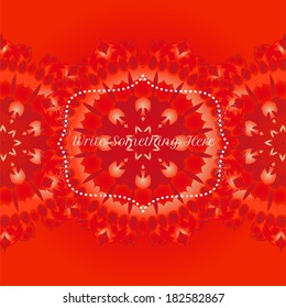 vector card template with floral round pattern