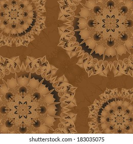 vector card template with floral round mandala pattern