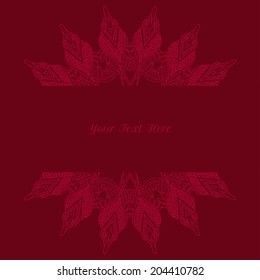 vector card template with floral round delicate pattern