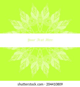 vector card template with floral round delicate pattern