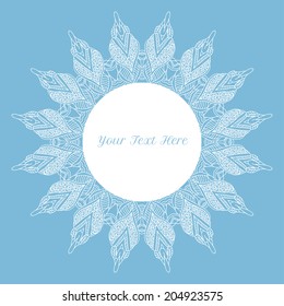 vector card template with floral round delicate pattern