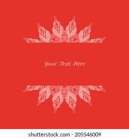 vector card template with floral round delicate pattern