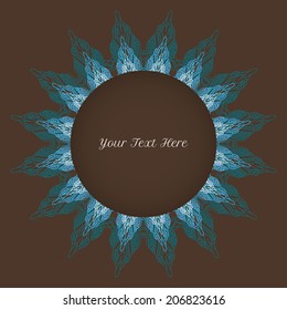 vector card template with floral round delicate pattern