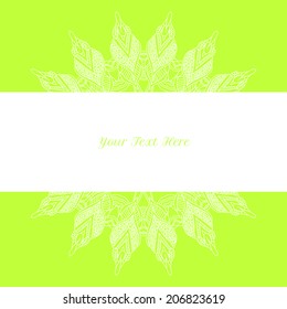 vector card template with floral round delicate pattern