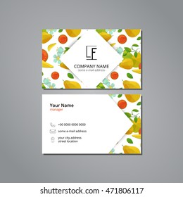 Vector card template with pattern guava and flower