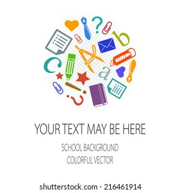 Vector card template with school elements. Eps10