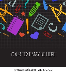 Vector card template with school elements. Eps10