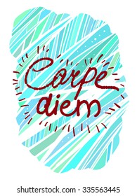 Vector card template with a trendy lettering - "Carpe Diem" for design