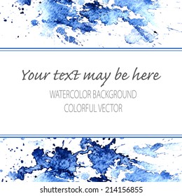 Vector card template with watercolor elements. Eps10