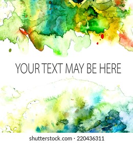 Vector card  template with watercolor elements. Eps10