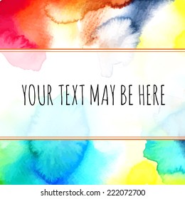 Vector card  template with watercolor elements. Eps10