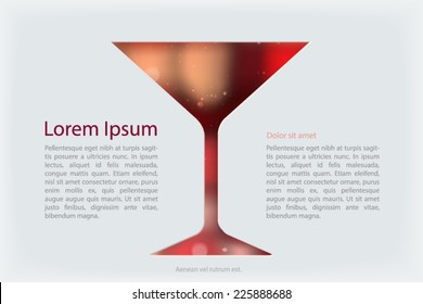 vector card template with wineglass cutted in white plane