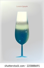 vector card template with wineglass cutted in white plane
