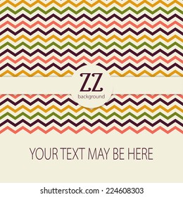 Vector card template with zigzag elements. Eps10