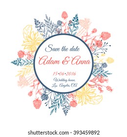 Vector card templates. Ideal for Save The Date, Bridal Shower, mothers day,wedding  invitations.RSVP card. Stock vector