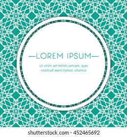 Vector card templates. Oriental geometric patterns for posters, flyers and banner designs, save the date, baby shower, birthday cards, invitations.