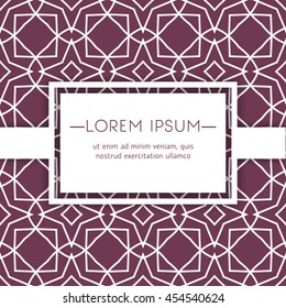 Vector card templates. Oriental geometric patterns for posters, flyers and banner designs, save the date, baby shower, birthday cards, invitations.