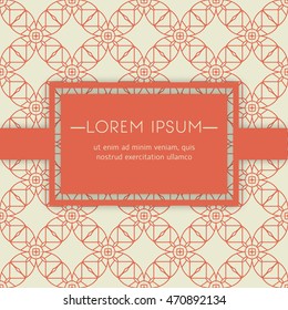 Vector card templates. Oriental geometric patterns for posters, flyers and banner designs, save the date, baby shower, birthday cards, invitations.