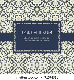 Vector card templates. Oriental geometric patterns for posters, flyers and banner designs, save the date, baby shower, birthday cards, invitations.