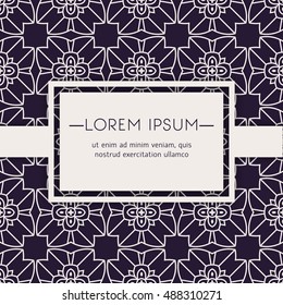 Vector card templates. Oriental geometric patterns for posters, flyers and banner designs, save the date, baby shower, birthday cards, invitations.