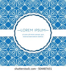 Vector card templates. Oriental geometric patterns for posters, flyers and banner designs, save the date, baby shower, birthday cards, invitations.