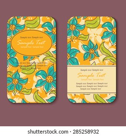 Vector card templates. Perfect business cards, invitations or announcements.