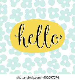 Vector card with text Hello