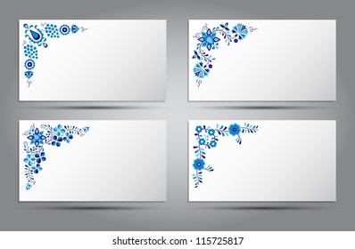 Vector card of traditional folk patterns