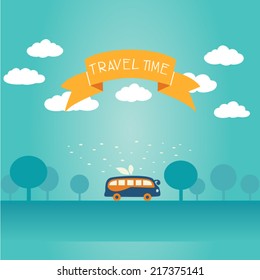 Vector card - Travel time 