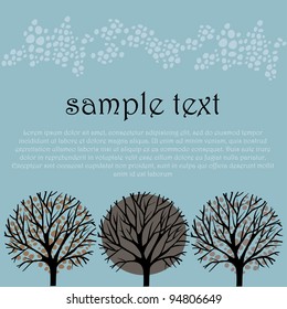 vector card with trees