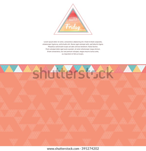 Vector card of triangles and grid. Insert

