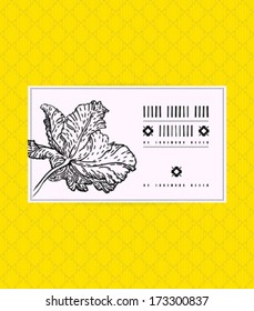 Vector card with tulip on ornamental yellow gold background. Template for spa promotion, flower shop gift card, soap package, spring sale coupon, perfume box design, business card, wedding invitation