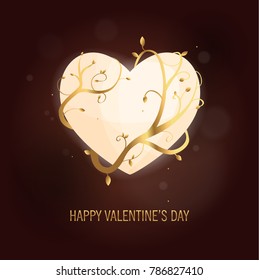 
vector  card for valentine's day. glowing heart