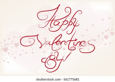 Vector card for Valentine's Day with handwritten text. The laconic style. Heart, stylized paper. Doodle, sketch.