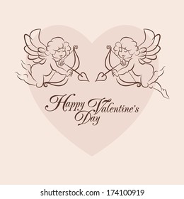 vector card with Valentine's Day Happy 